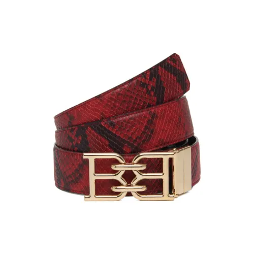 BALLY Узорный с принтом плавная застежка кожа ремни мужской красный ширина 4CM