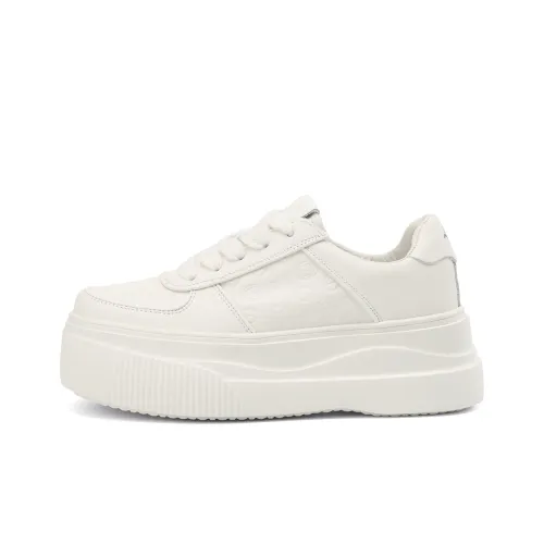 BOERDIQI Легкий визуально увеличивает рост Низкий топ Повседневная обувь Женская Экрю