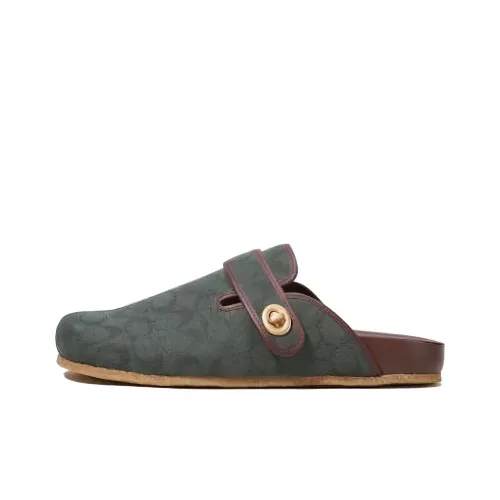 COACH Фирменные домашние тапочки с резиновым покрытием мужской Amazon зеленый