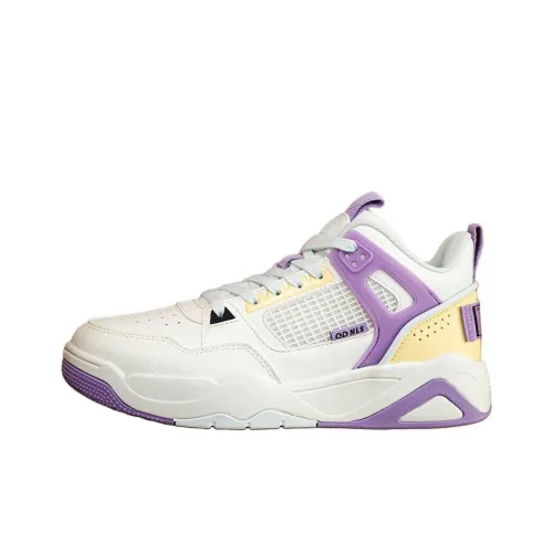 QIAODAN Slip-resistant Амортизация Устойчивость к износу Дышащий Высокий Топ Скейтборд Кроссовки Женские Белый Фиолетовый