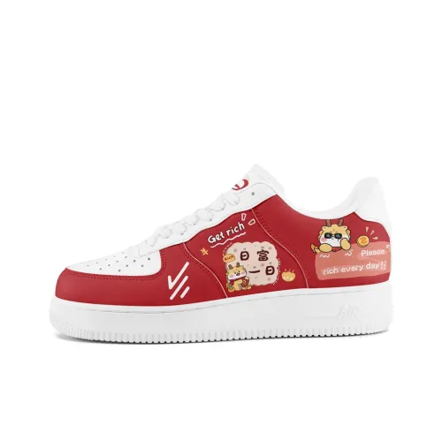 Locke Китайский Зодиак Год Дракона Легкие Низкие Кроссовки для Скейтбординга Унисекс Белый Красный