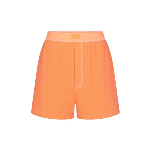 SKIMS Хлопок Ribbed Loose Boxers Женские 1 Пачка Абрикос Абрикос