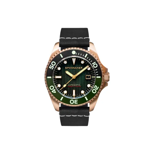 SPINNAKER Наручные часы Автоматический Механический Механизм Кожаный ремешок Зеленый циферблат Мужские часы