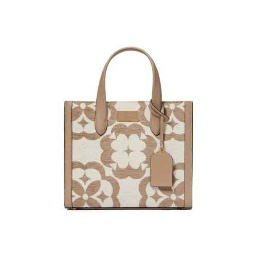 Kate Spade Ткань с коровьей кожей Спилок Тоут Сумка Сумка для покупок Сумка на одно плечо Маленькая женская сумка цвет тауповый