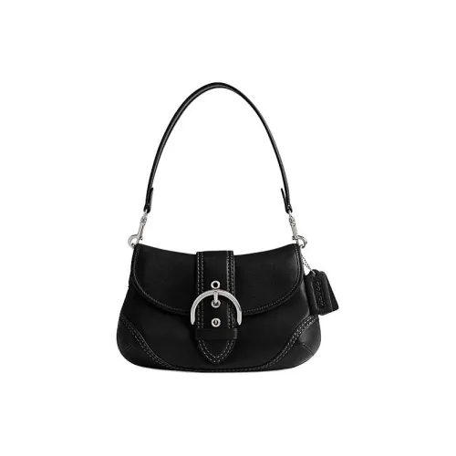 COACH Soho Коровья кожа Одно плечо Сумка Средний Женский Черный