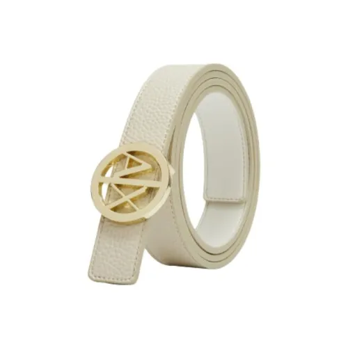 ARMANI EXCHANGEAE Cut Out Круглый Letter Logo Шпилька Кожаные ремни Женские Бежевый Ширина 2,5CM