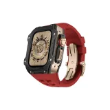 Розовый корпус, красный ремешок