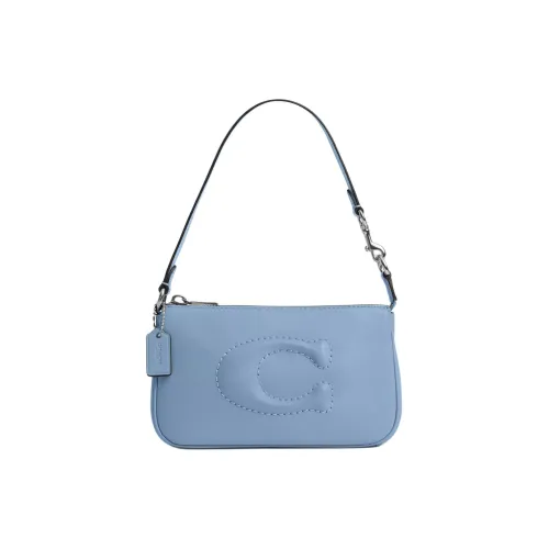 COACH Nolita Коровья кожа Одно плечо Сумка Маленькая Женская Васильковый синий VS. Многоцветный