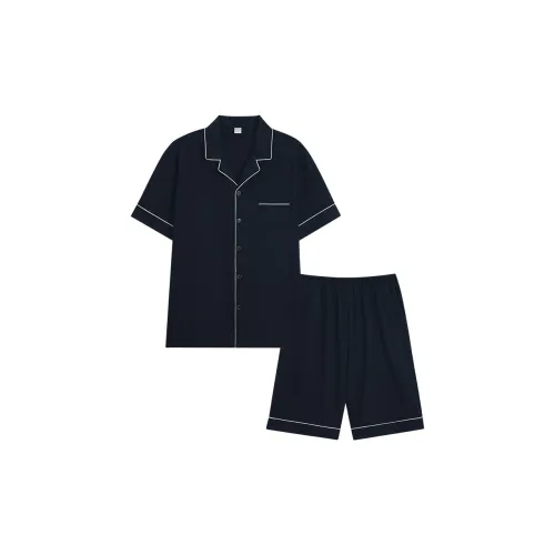 Sha Qian Пижамный комплект Летний Мужской Черный