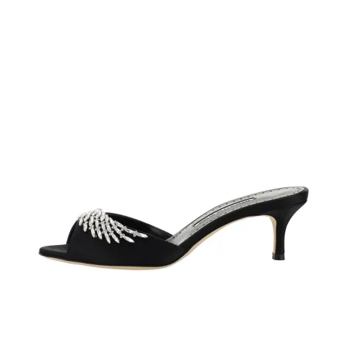 MANOLO BLAHNIK Быстросохнущие шлепанцы 5 см женские черные