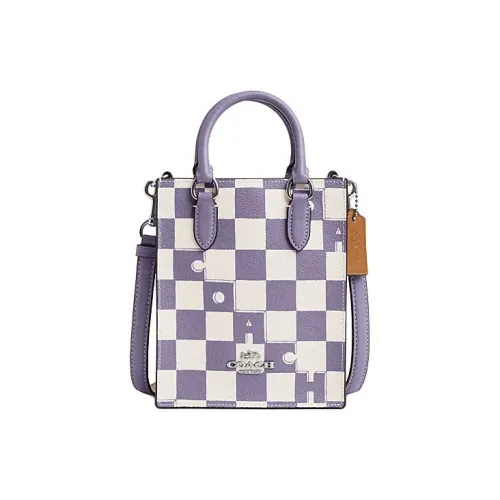 COACH N S Искусственная кожа Сумка Мини Женская Светлый Фиолетовый Мел Белый