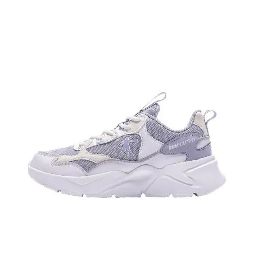 QIAODAN Амортизаторы Lower Skirt Устойчивый к истиранию Низкий Топ Беговые кроссовки Женские Фиолетовый Белый