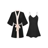 Чёрный, сиреневый, с буквой + чёрный топ на бретелях