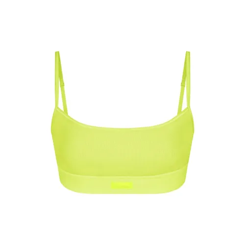 SKIMS COTTON Collection Хлопок Ткань в рубчик Бюстгальтер Женский DAFFODIL Нарцисс