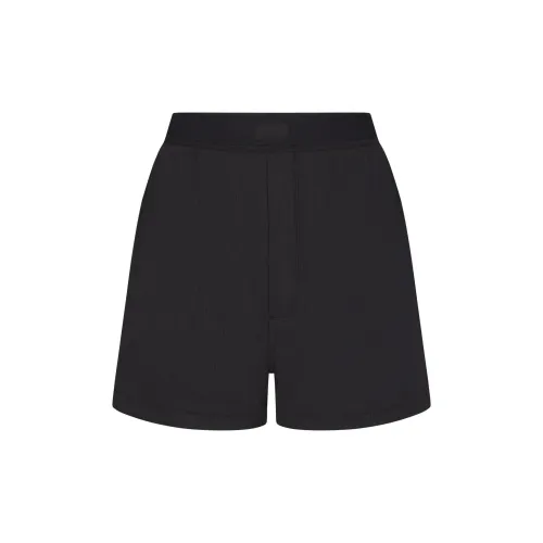 SKIMS Хлопок Ribbed Loose Boxers Женские 1 Пачка SOOT Дымчатый Серый