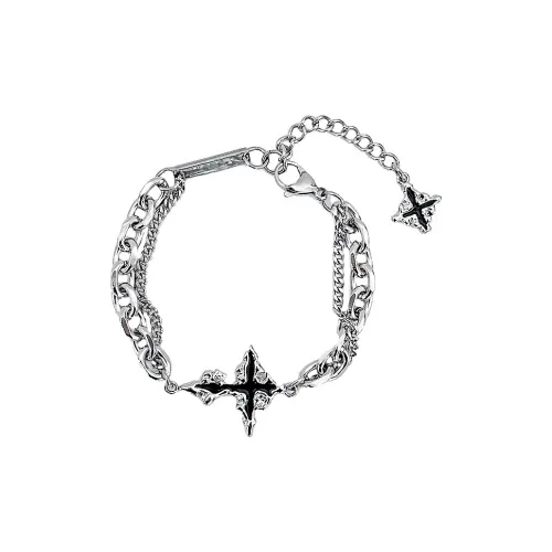 AKAK Титановый стальной браслет унисекс серебряный