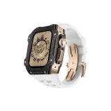 Розовый корпус, белый ремешок