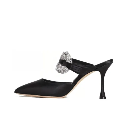 MANOLO BLAHNIK Домашние тапочки, черный, женский