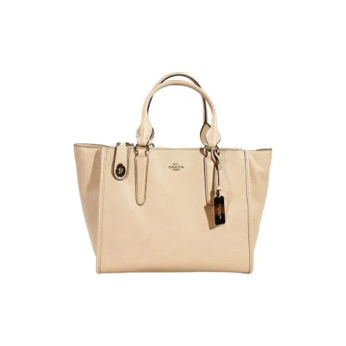 COACH Crosby Кожа Тоут Сумка Сумка для покупок Сумка через плечо Сумка Большая Женская Светлый Умбра