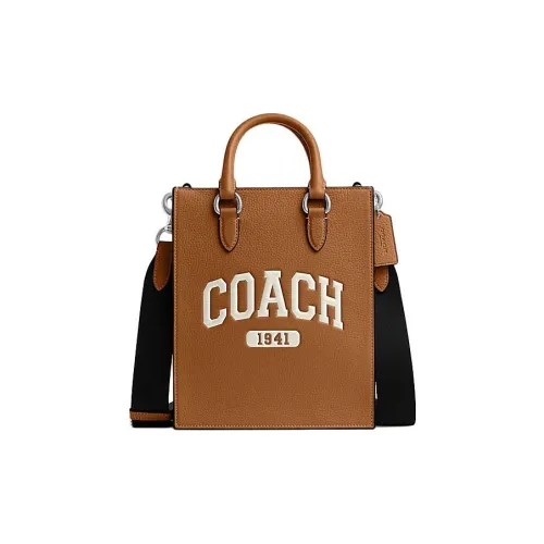 COACH Dylan Коровья кожа Тоут Сумка Сумка для покупок Сумка через плечо Маленькая Мужская Светло-коричневая