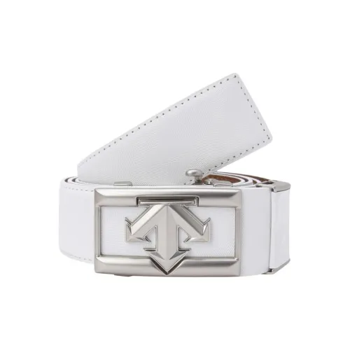 DESCENTE Arrowhead Emblem Кожаные ремни Мужской Белый Ширина 3,7CM