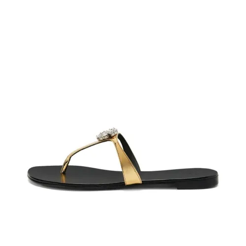 GIUSEPPE ZANOTTI Шлепанцы Черный Золотой Женские