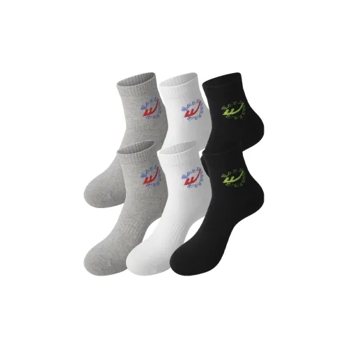 Warrior 6 пар Белый 2, Черный 2, Серый 2 Унисекс MID Носки до икры