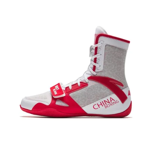 ANTA Амортизация Износостойкие Высокие Кроссовки для тренировок Мужские Белые и Красные