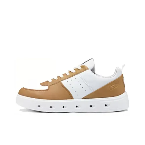 Ecco Slip-resistant Abrasion-resistant Low-top Skateboard Shoes Women's Brown White Ecco Противоскользящие Аbrasion-resistant Низкие Кроссовки для скейтбординга Женские Коричневый Белый