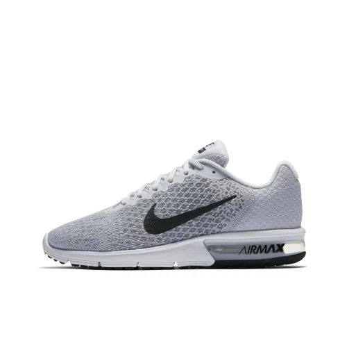 Nike Air Max Sequent Амортизация Износостойкие Низкие Кроссовки для Бега Унисекс Серый Черный