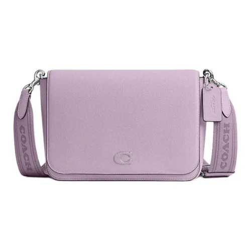 COACH Коровья кожа с искусственной кожей курьерская сумка сумка через плечо мужская мягкий фиолетовый