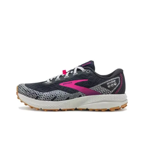 Brooks Divide Slip-Resistant Abrasion-Resistant Low Top Streetwear Women's Gray Pink Брэндс Брукс Дивайд Слип-Резистент Абразион-Резистент Низкий Топ Уличная Обувь Женская Серый Розовый