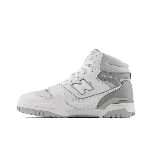 New Balance NB 650 Устойчивый к истиранию MID Топ Винтажные баскетбольные кроссовки Мужской Серый Белый