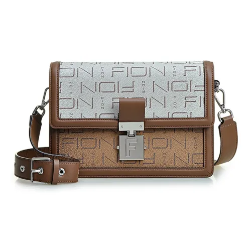 FION ПВХ Портативные Сумки через плечо Сумка на плечо Женская Экрю и КАМЕЛ