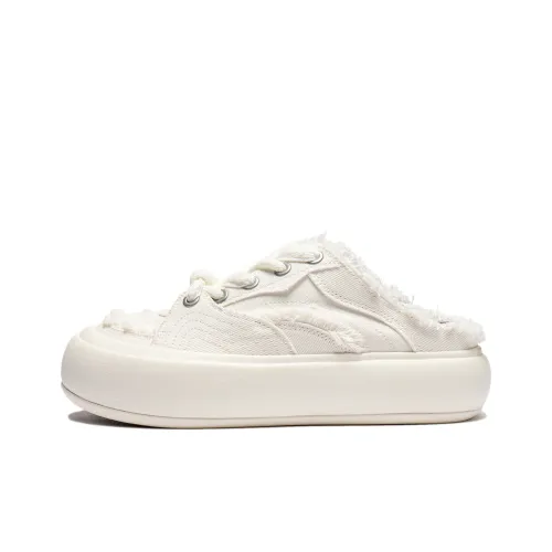 LINING Puff Mule Скейтборд Кроссовки Низкие Топ Экрю Женские