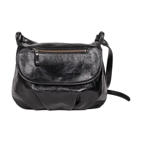 Nat Nin Кракающий Блестящий Кожа Сумка через плечо Сумка на плечо Стандартная Женская Черная