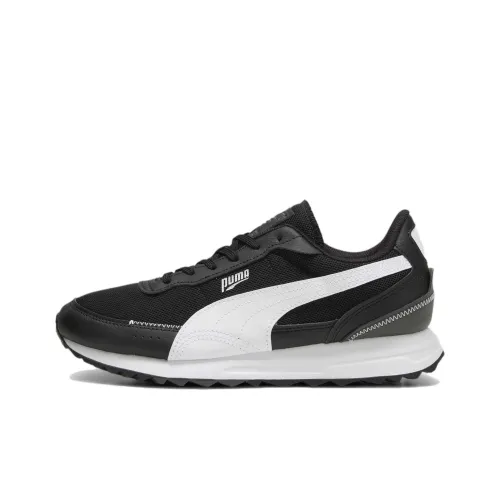 PUMA Road Rider Амортизация Износостойкие Низкие Кроссовки для Бега Унисекс Черный Белый