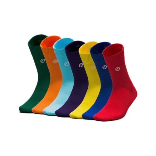 Носки Lululemon High женские 7 пар радужные