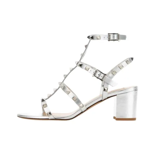 Valentino Rockstud One Ремень Сандалии 6,5 см Женские Серебряные