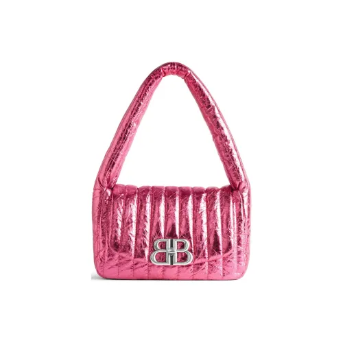 Balenciaga Металлическая Тисненая Телячья Кожа Сумка через плечо Женская Розовая