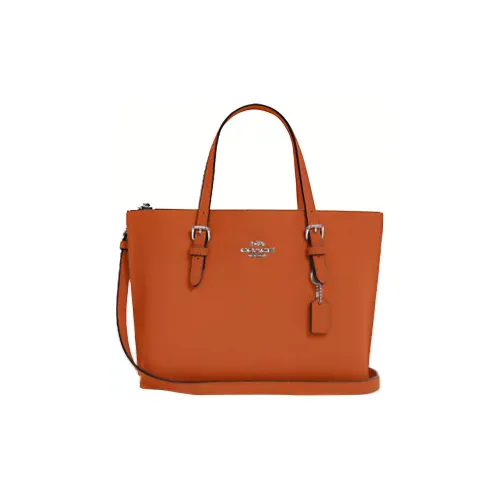 COACH Mollie Кожа Тоут Сумка Сумка через плечо Сумка для плеча Сумка среднего размера Женская Апельсин