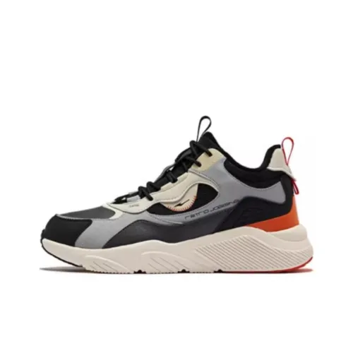 Erke Shock Absorbers Slip-resistant Abrasion-resistant Breathable MID Top Беговые кроссовки Мужские Серый Черный