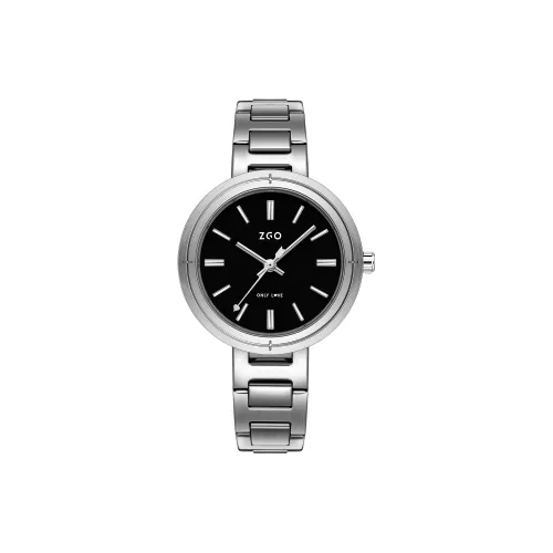 zgo Кварцевый механизм стальной ремешок унисекс черный циферблат