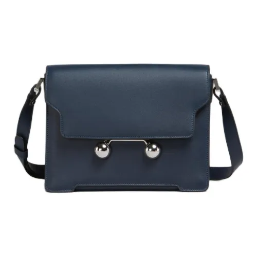 MARNI Телячья кожа Сумка через плечо Сумка на плечо Мужская Темно-синяя