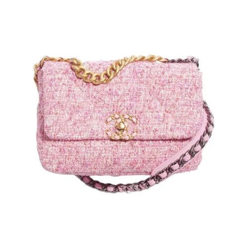 CHANEL Хлопок Клетка Flap Bag Сумка через плечо Женская Розовая