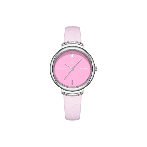 zgo CLEARANCE Sanrio Collaboration кварцевый механизм кожаный ремешок часы женские циферблат розовый