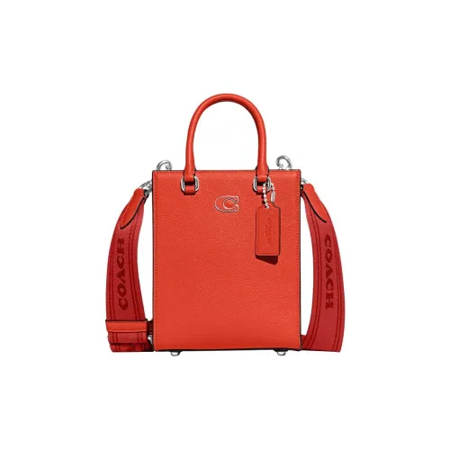 COACH Коровья кожа Тоут Сумка Сумка для покупок Сумка Маленькая Женская Апельсин