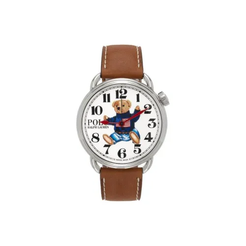 Polo Ralph Lauren Мужские часы Автоматический механический механизм Кожаный ремешок 42 мм Белый циферблат Часы 472865481001