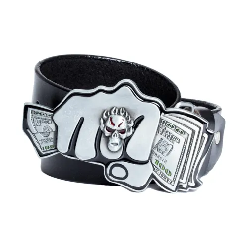 FUO Exaggerated Western Niche Individual Cartoon Skeleton Unisex Ширина 3,8 см Ремни из коровьей кожи