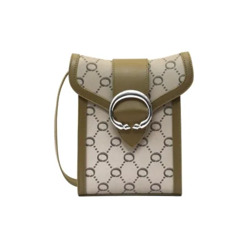 Azzurra Gronchi Первый слой Кожа с микрофиброй Сумка через плечо Сумка на плечо Средний размер Женский Зеленый